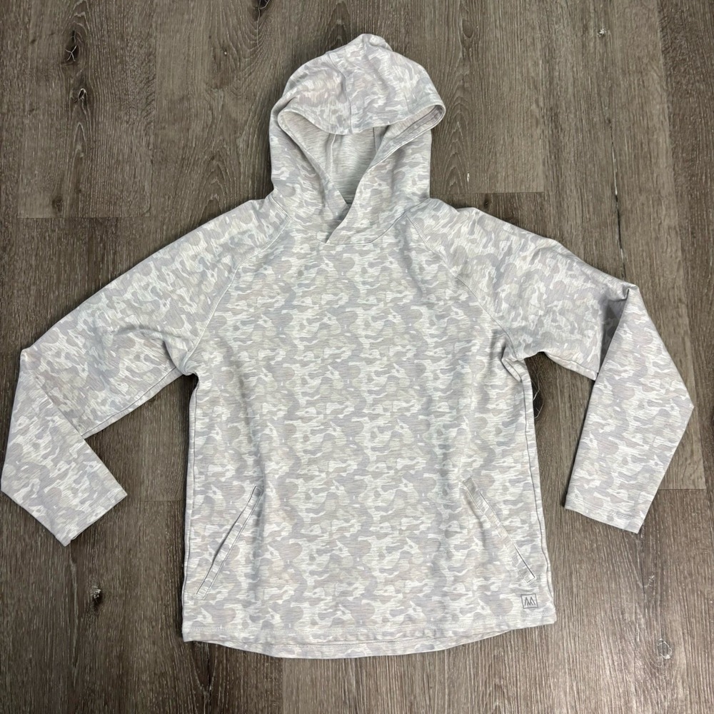 Mizzen + Main‎ Hoodie Mens S Proflex Golf Hoodie Gray Camo Pullover Performance
